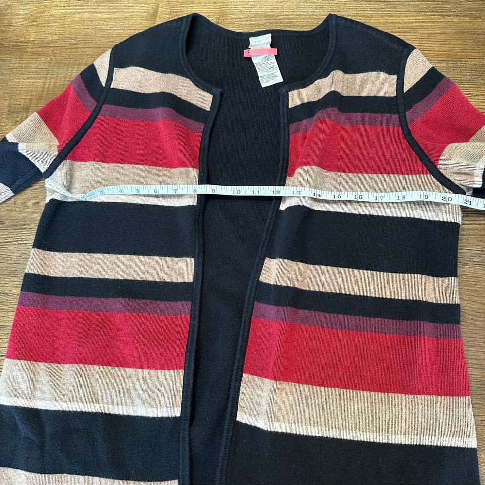 Striped Open Front Cardigan - Picture 4 of 9